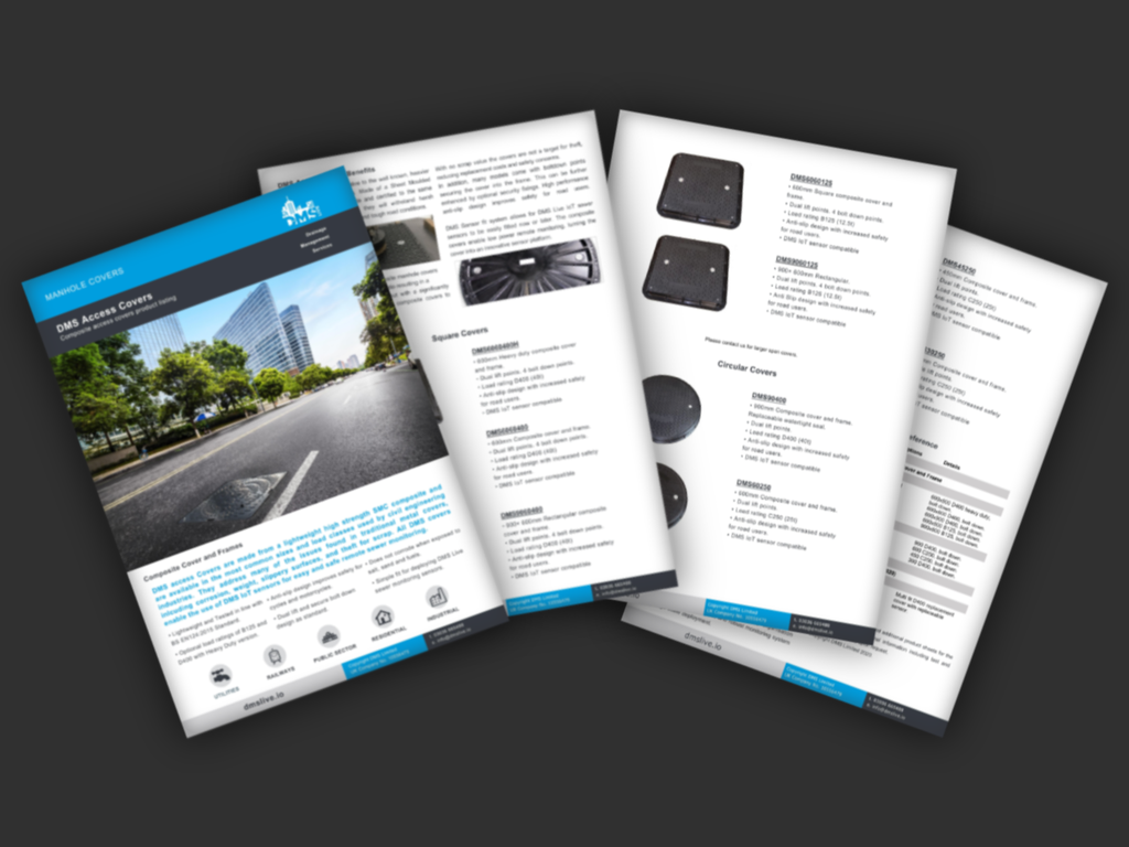 Image of the pages of the UDlive Manhole Cover datasheet.